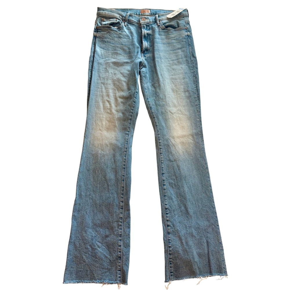 MOTHER The Insider Fray Bootcut Jeans Sneak Peek Wash Size 30 NWT Flaw - Picture 2 of 8
